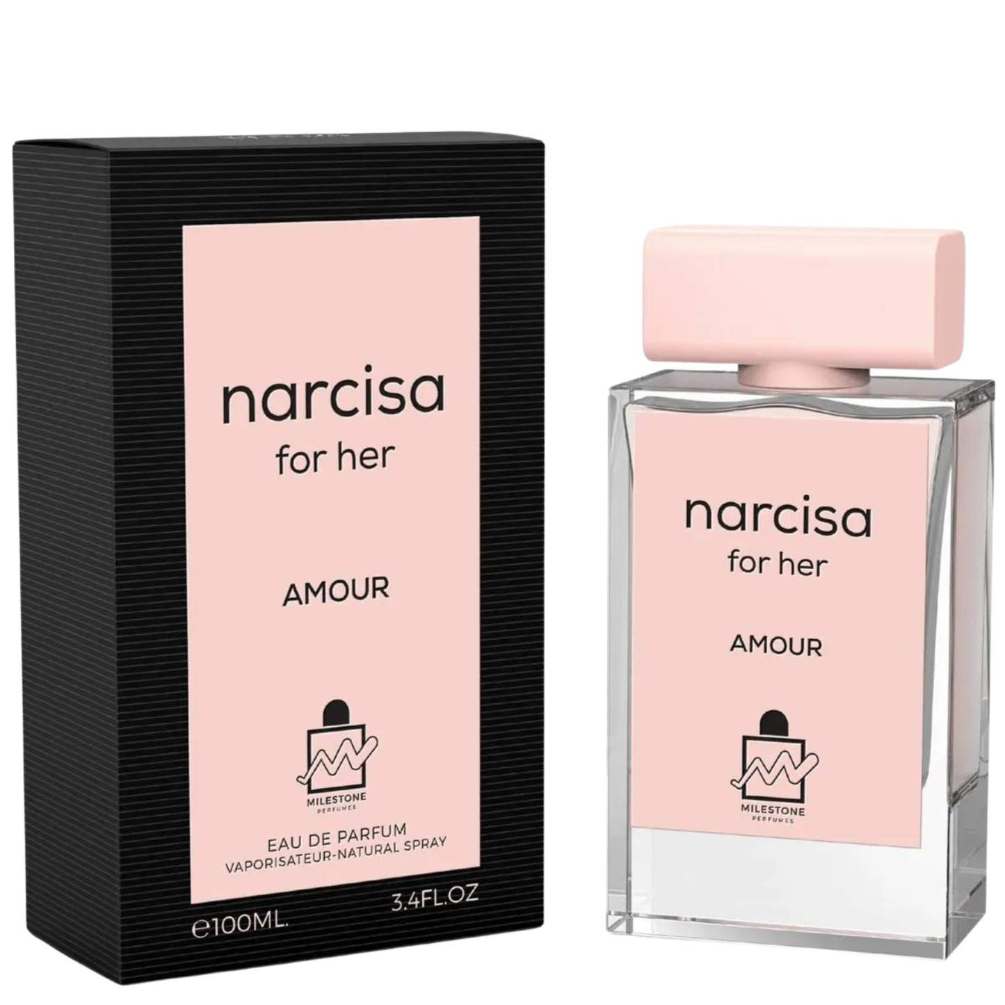 בושם לאישה Narcisa For Her Amour מבית Milestone | או דה פרפיום E.D.P | מ"ל 100 | בהשראת נרסיסו רודריגז פור הר